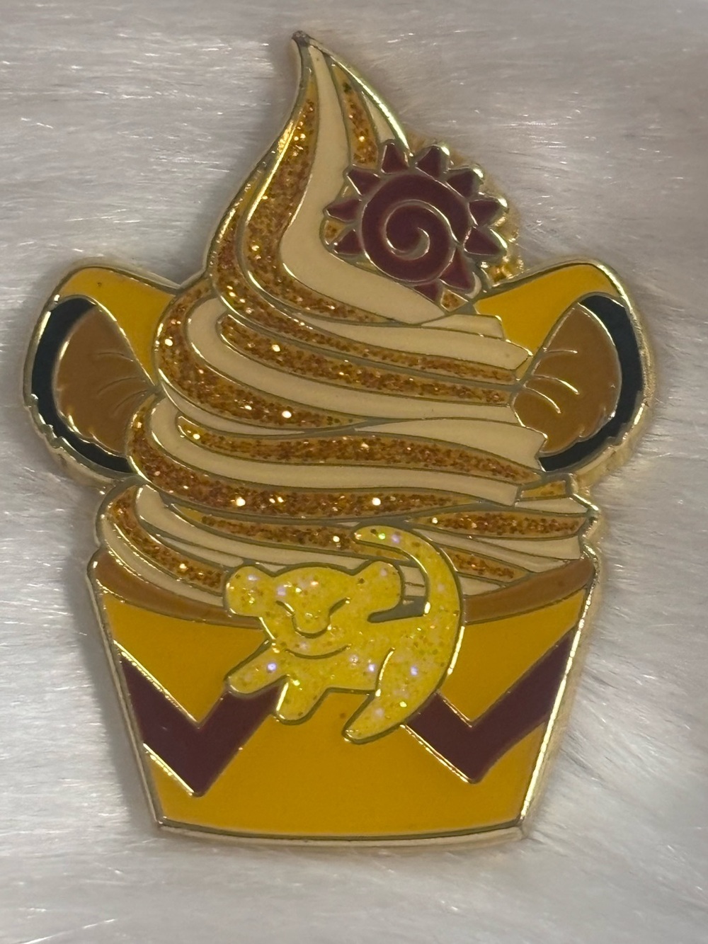 Loungefly Disney Classic Character cat Soft Serve Ice Cream Simba Glitter Pin